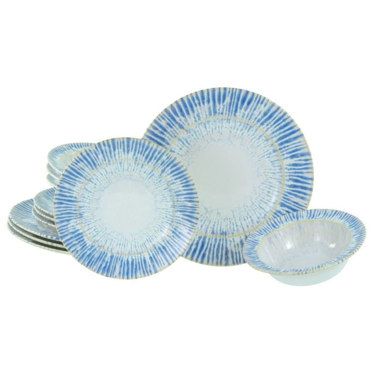 Rondo Summertime blau -  Tellerset 12-tlg