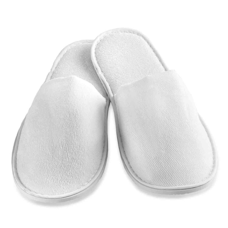 Frottier-Hotelslipper, vorne geschlossen, weiß