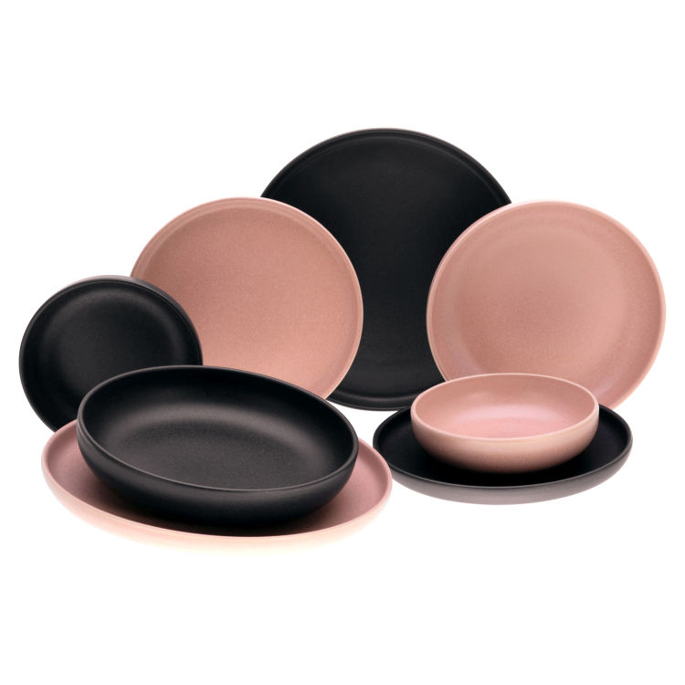 Uno Rusty Rose / Black -  Tellerset 8-tlg