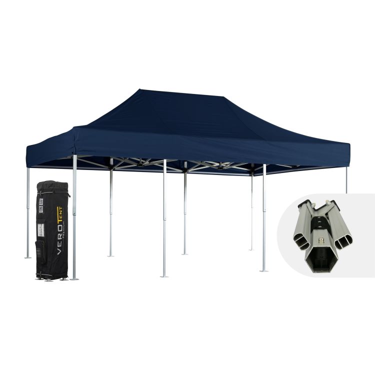 VeroTENT Faltpavillon 4x6m Luxea mit Dach 8 Standbeine