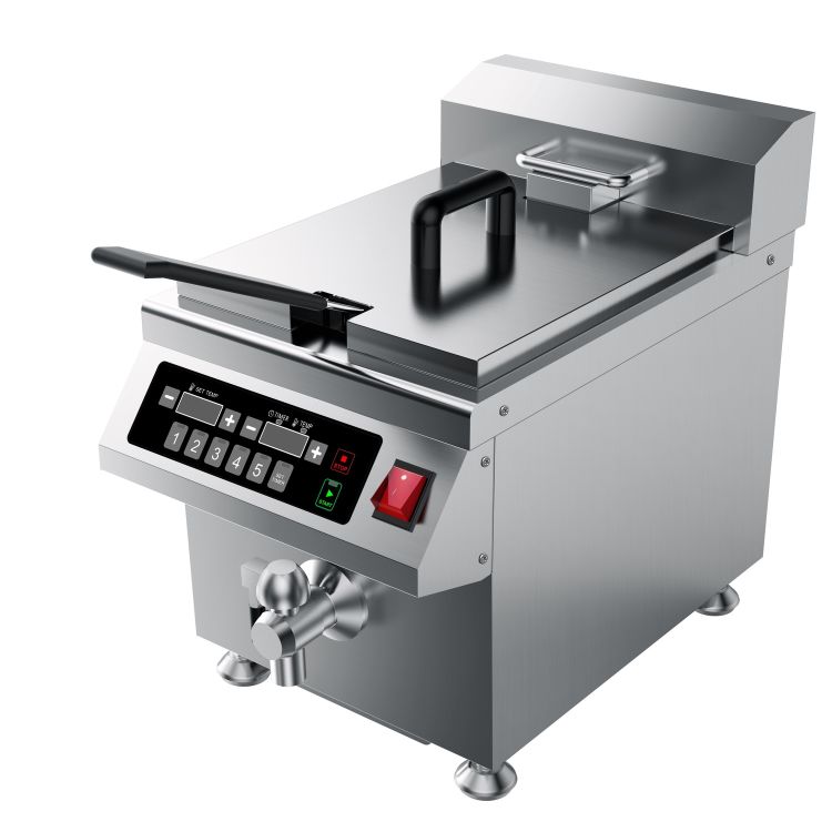 Friteuse à induction, 8 litres, 290 x 490 x 418 mm (L x P x H), 3,5 kW