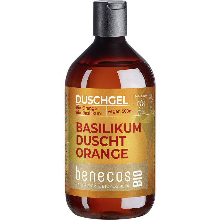 Bio-Duschgel mit Bio-Orange 'Basilikum duscht Orange', 500 ml