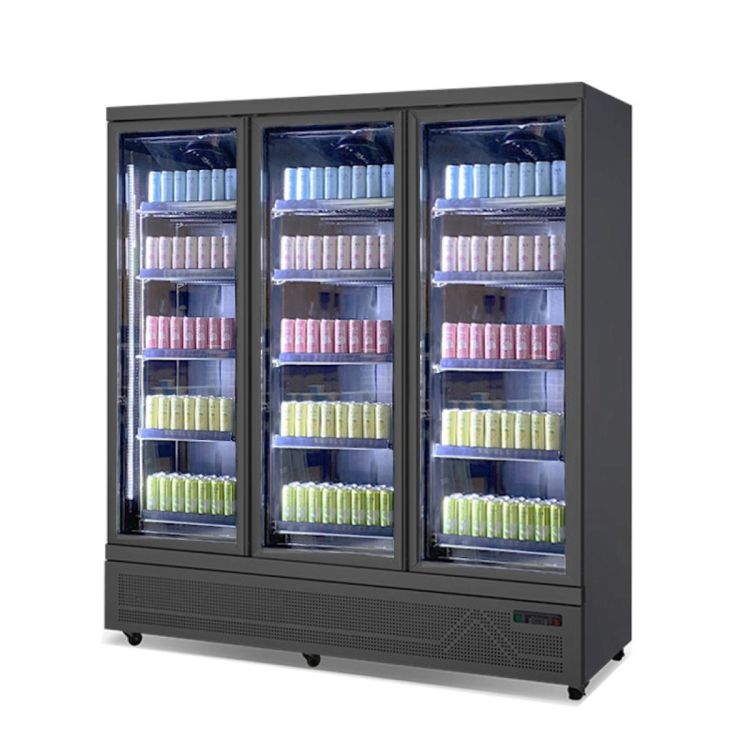 Getränkekühlschrank Kühlschrank 1880 x 710 x 200 mm 1600 Liter; 3 Glastüren / Flügeltüren