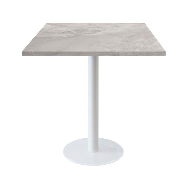 Tisch Rome Gestell weiß quadratisch - Dekor Holz & Stein