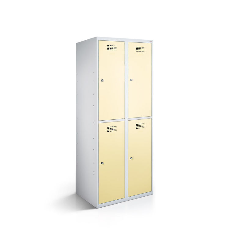 Garderobenspind 4 Türen mit lichtgrauem Korpus