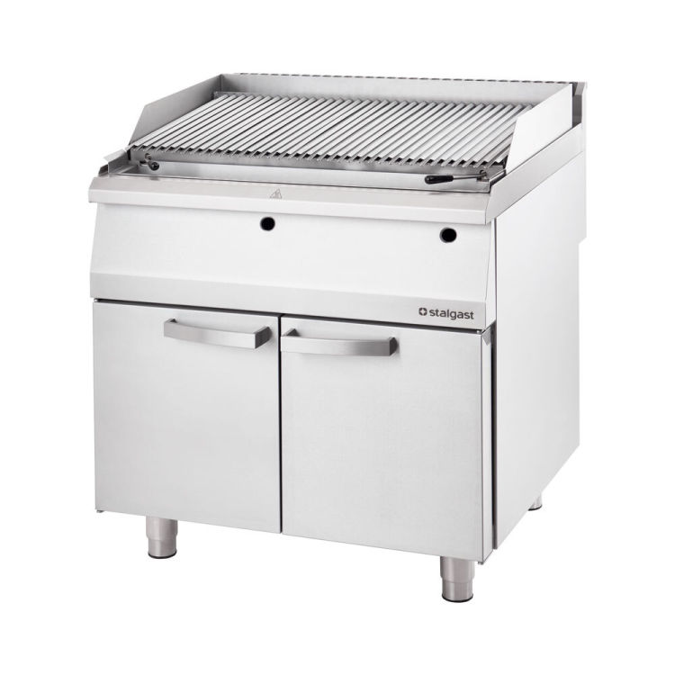 Stalgast Edelstahl Lavastein-Grill mit S-Rost für Fisch und Meeresfrüchte, Serie 700 ND