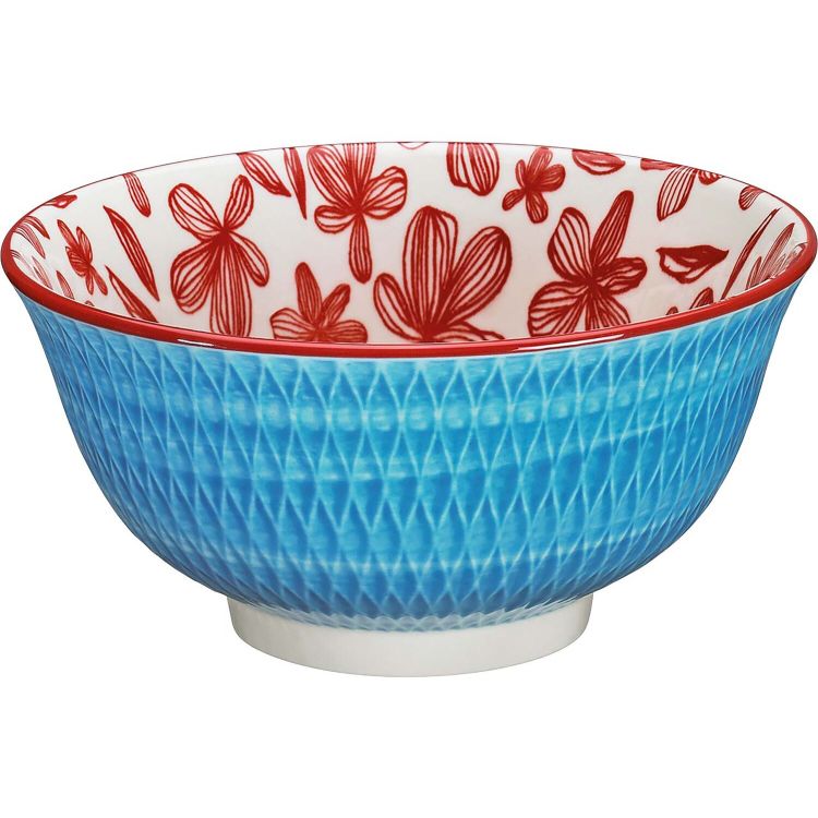 Schüssel 'Rauten' aus Porzellan, ø 18 cm, blau
