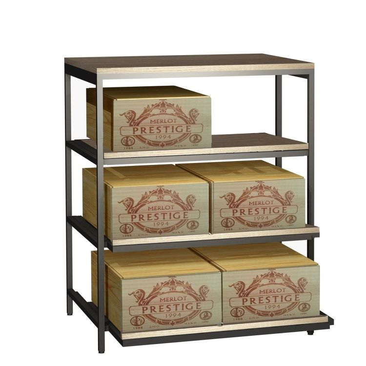 Metall-Holz Lagerregal Black Pure WOOD Modell 6