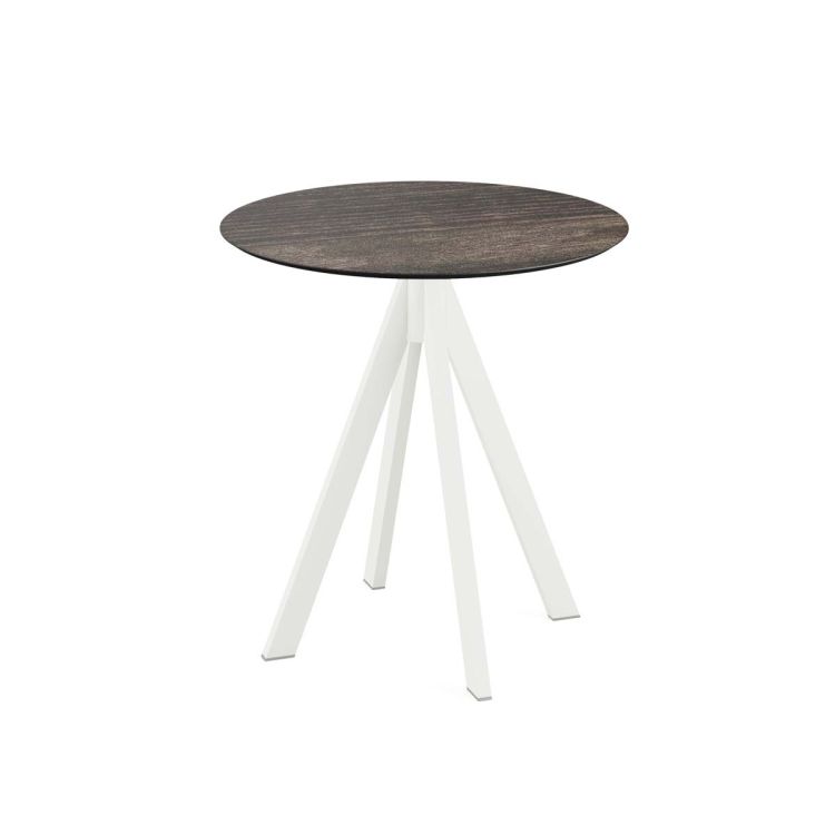 Table Infinity Ø 70 cm, piètement blanc