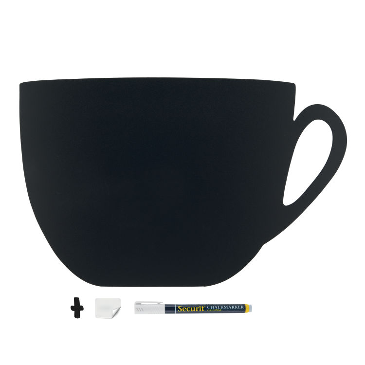 Wandtafel - Silhouette Tasse - Kreidestift und Klett-Kit zur Wandbefestigung inklusive - Auslaufmodell