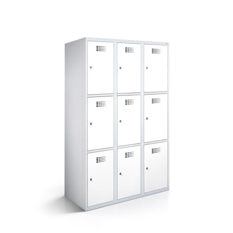 Fächerschrank 9 Fächer mit lichtgrauem Korpus