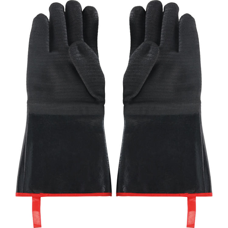 Gants de cuisine, néoprène, résistants à la chaleur et à l'huile, noirs, L. 350 mm