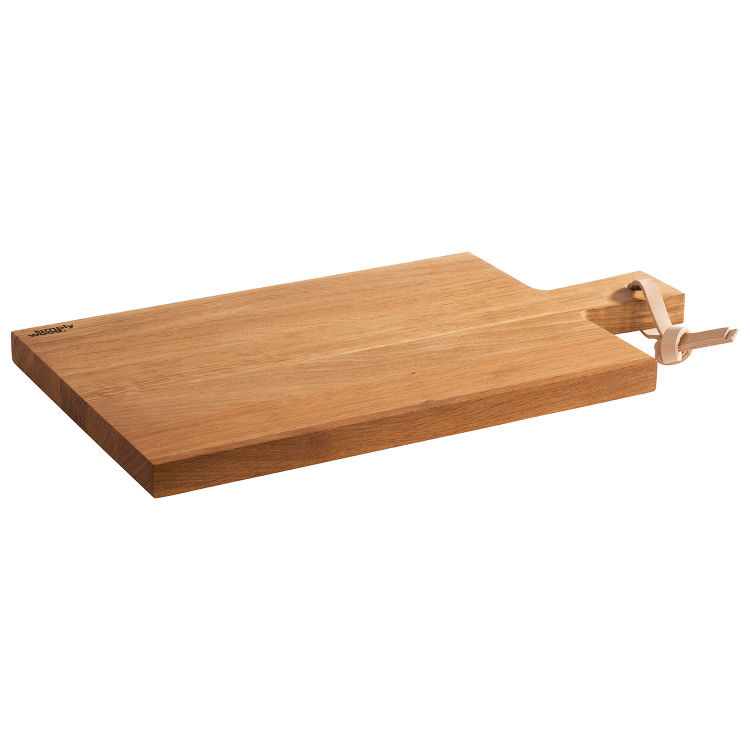 Servierbrett -SIMPLY WOOD- 40 x 22 cm, H: 2 cm Eichenholz, geölt Servierfläche: 32 x 22 cm Grifflänge: 8 cm Gesamtlänge: 40 cm
