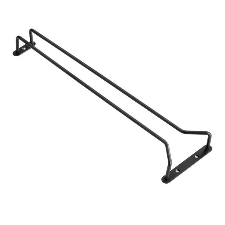 Rail à verres, à une rangée, noir, L. 400 mm