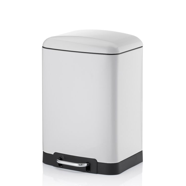 Pattumiera a pedale Davino in metallo Sil. Chiudi