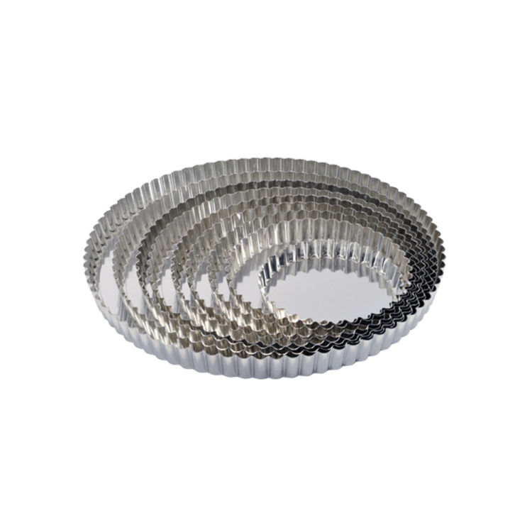 Tourtière Cannelée En Fer Blanc Fond Mobile Ø120 Mm
