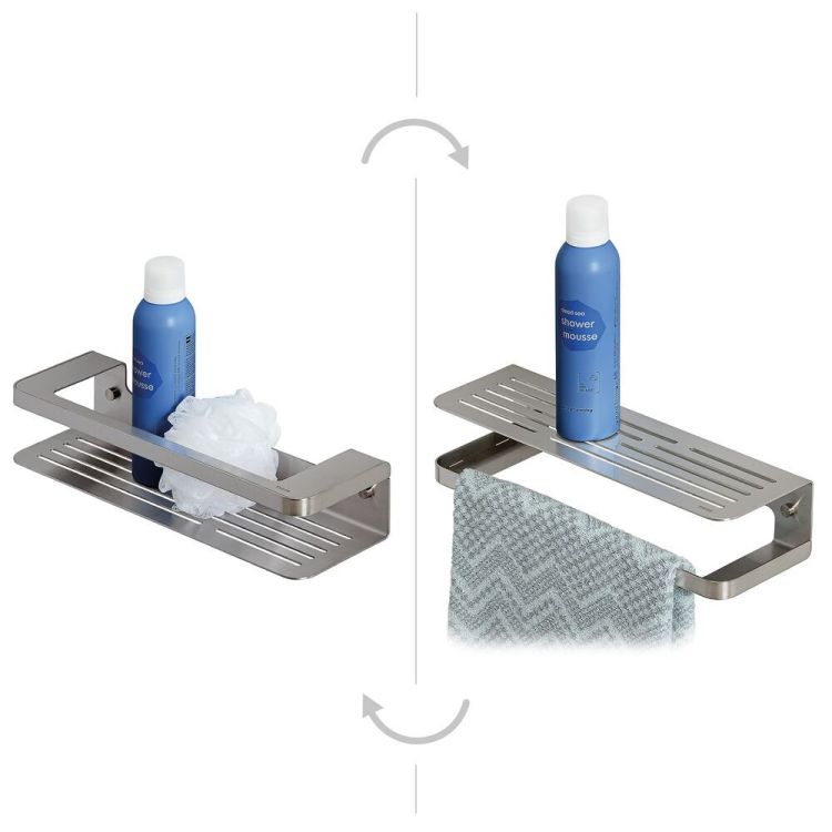 Panier de douche/porte-serviette Caddy inox brossé