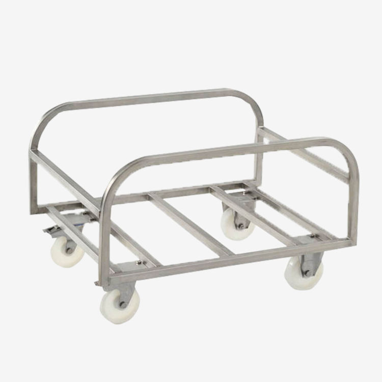 Chariot de transport inox pour bac grand volume