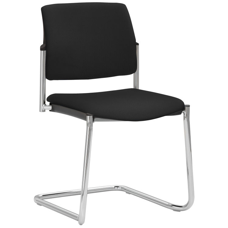 Stapel-/Konferenzstuhl 2518 (2 Stück Packung), Polyester-Stoff, Freischwinger-Gestell