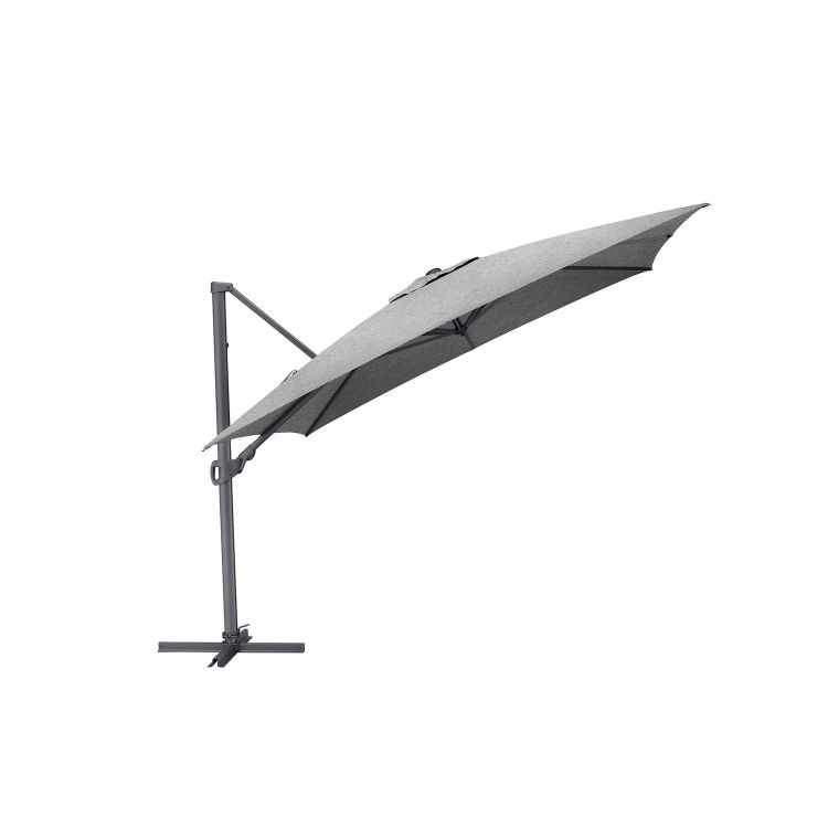 Ampelsonnenschirm EASY TURN 300x300 cm, UPF50+, incl. Abdeckhaube und Schirmständer