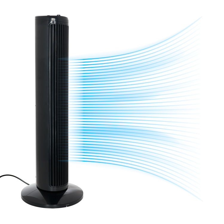 Bremmer Tower-Standventilator in Schwarz