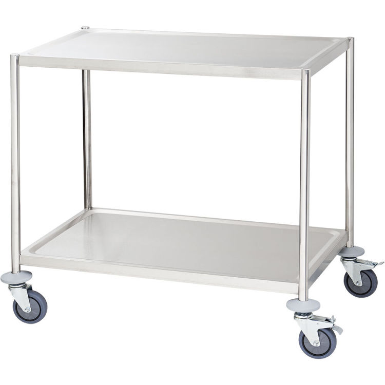 Chariot de service avec deux étagères de 800x500 mm