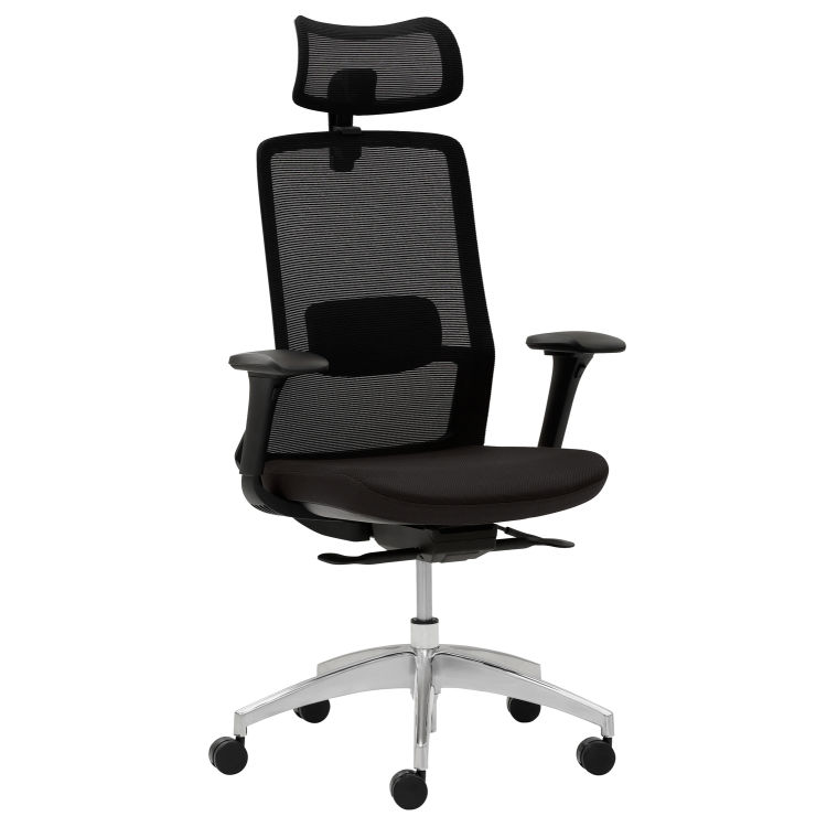 Drehstuhl mit Alu Fußkreuz und Kopfstütze Drehstuhl 2482