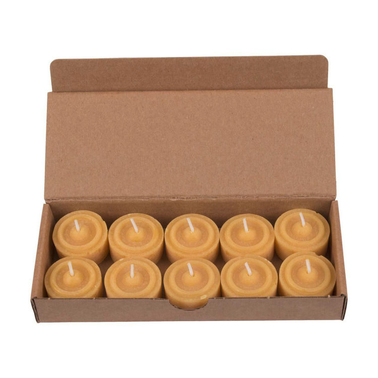 10er Set Teelichter aus Bienenwachs