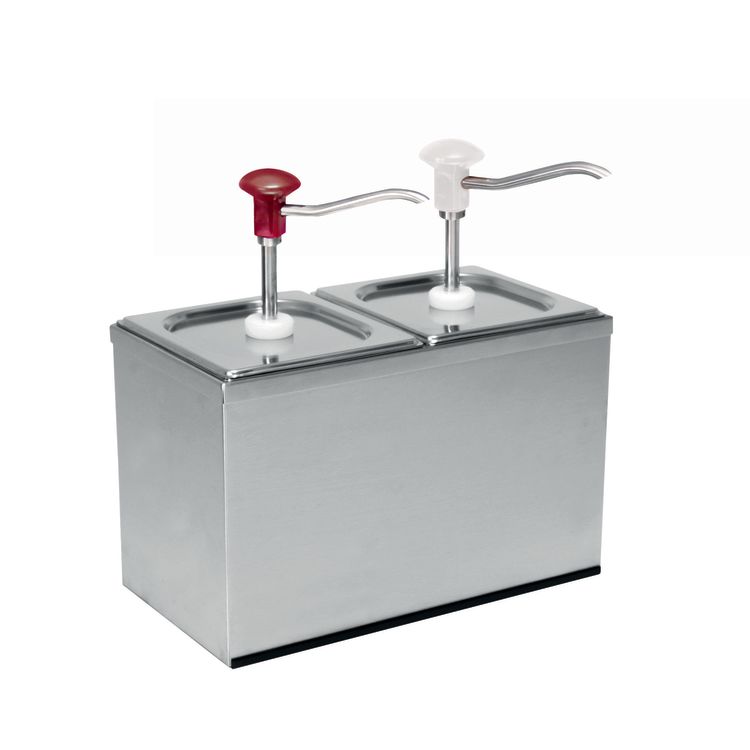 Bouton-poussoir Distributeur de dosage avec récipient GN Acier inoxydable