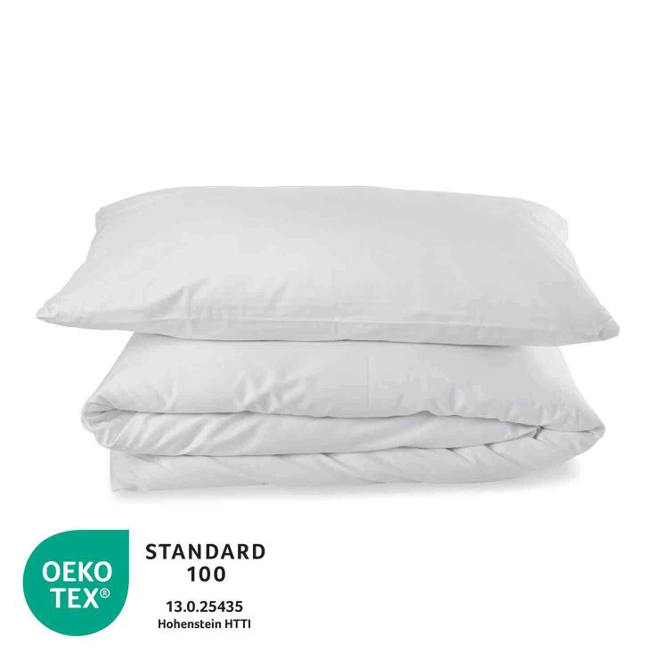 Linon-Bettwäsche uni weiss Bettbezug 140/210 cm, Baumwolle