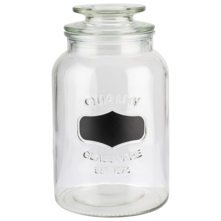 Vorratsglas Glas, Polyethylen inklusive Glasdeckel mit Dichtung mit Beschriftungsfeld
