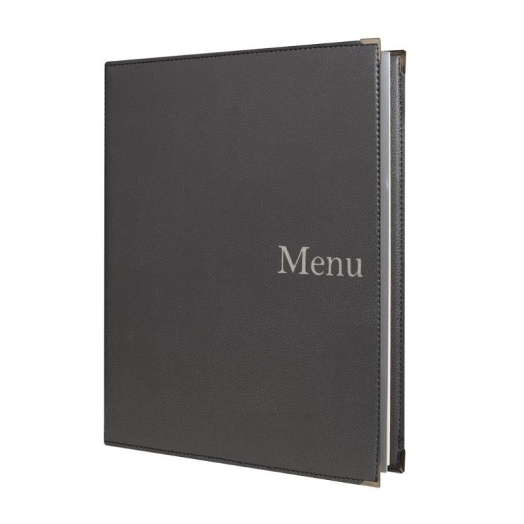 Speisekarten aus Kunstleder im A4-Format.
