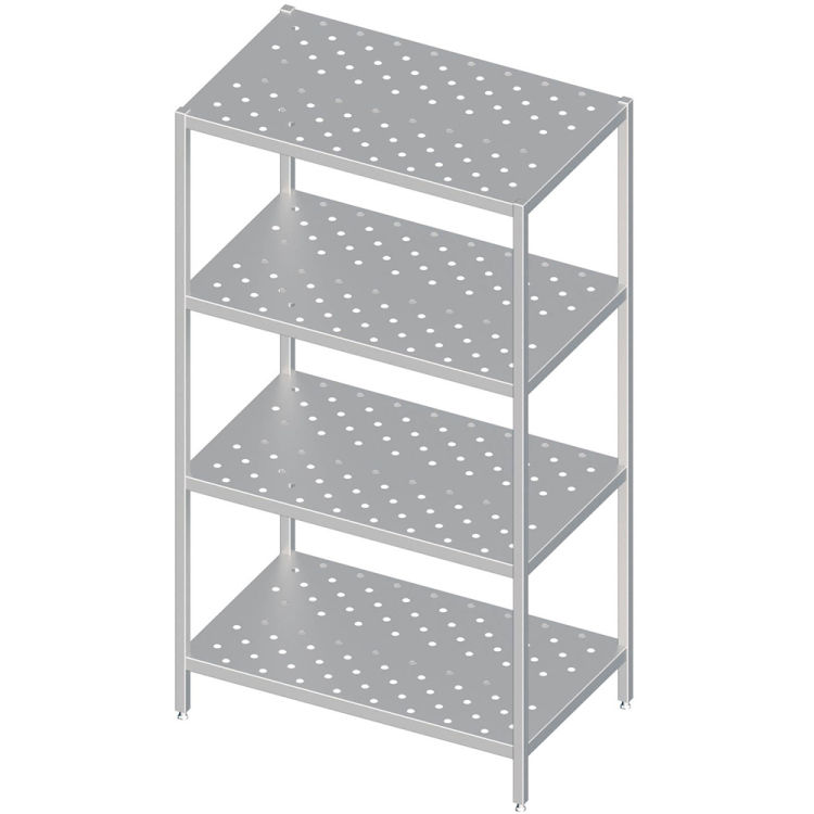 Regal mit gelochten Böden, Selbstmontage