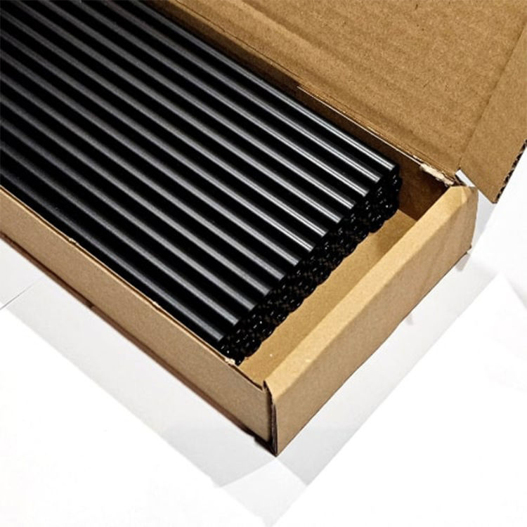 50x Glas Strohhalme - mattschwarz