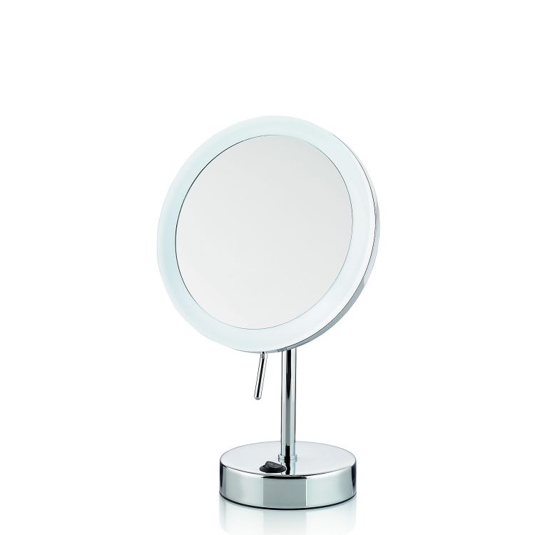 Miroir grossissant Sabina en métal chromé avec éclairage LED