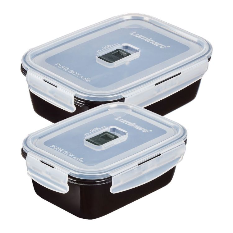 Black Box rechteckig  -  Aufbewahrungset 2-tlg