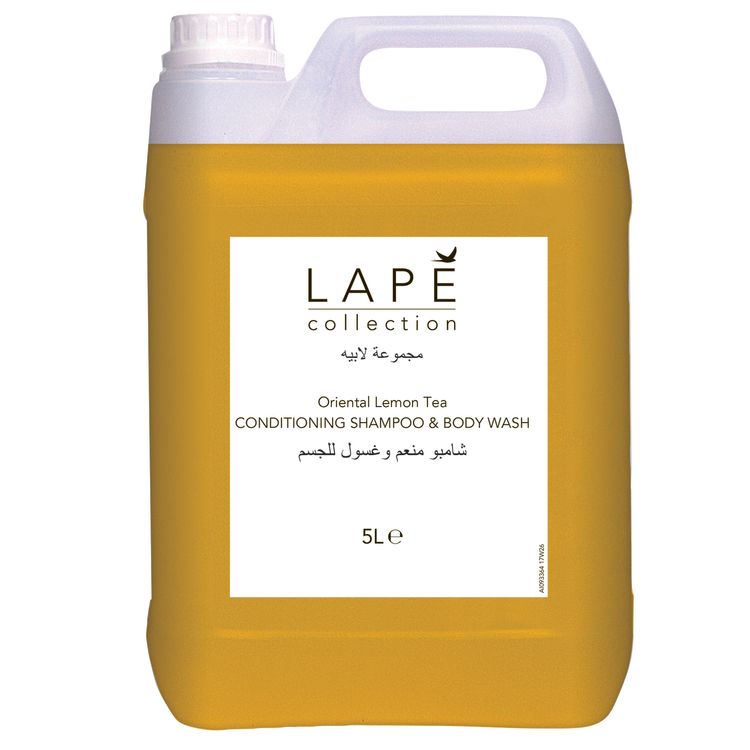 LAPE Collection Oriental Lemon Tea Duschgel & Shampoo, Hochwertiges Duschgel & Pflegeshampoo, mit orientalischem Duft, für offene Spender oder 300 ml Pumpflaschen