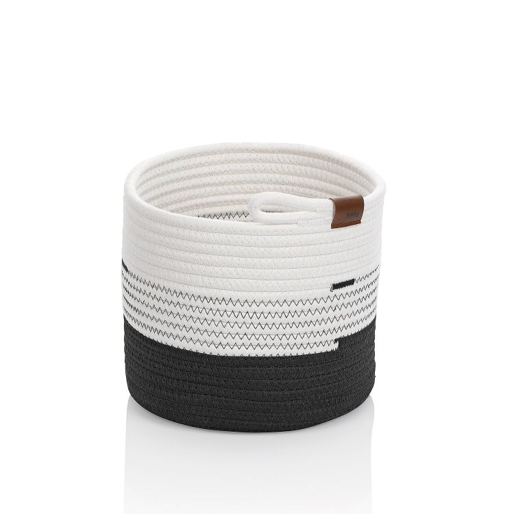 Korb Hedda Baumwolle/Polyester Mischung weiß-schwarz 17,0cm 18,0cmØ