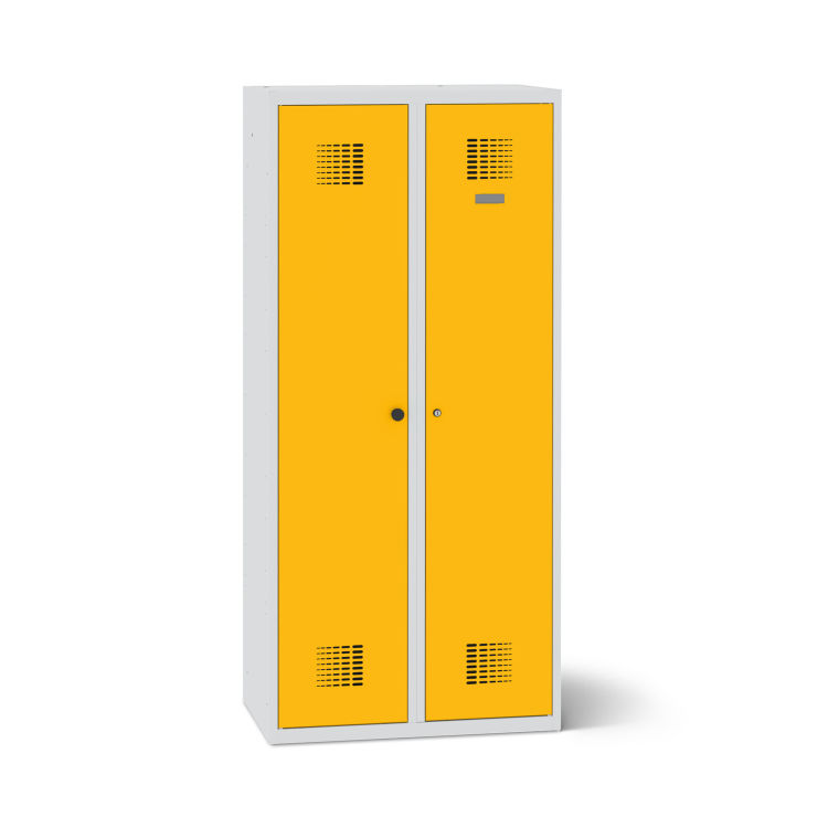 Bekleidungsschrank 1 Abteil und 5 Fächer mit lichtgrauem Korpus