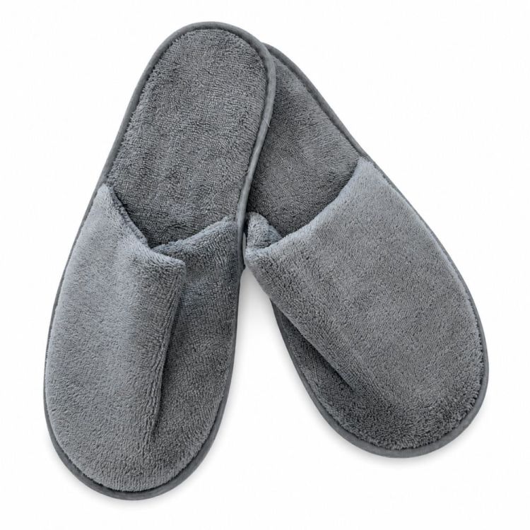Frottier-Hotelslipper, vorne geschlossen, anthrazit