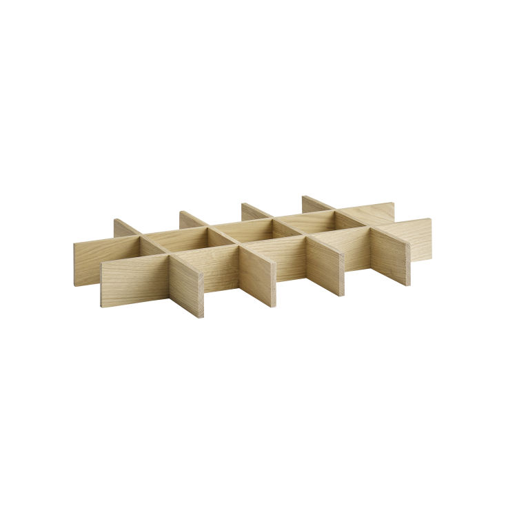 Einsatz für GN 1/1 Holzbox 50,5 x 30 cm, H: 6 cm Eichenholz (geölt) Fächer: 9,5 x 9,5 cm -VALO-
