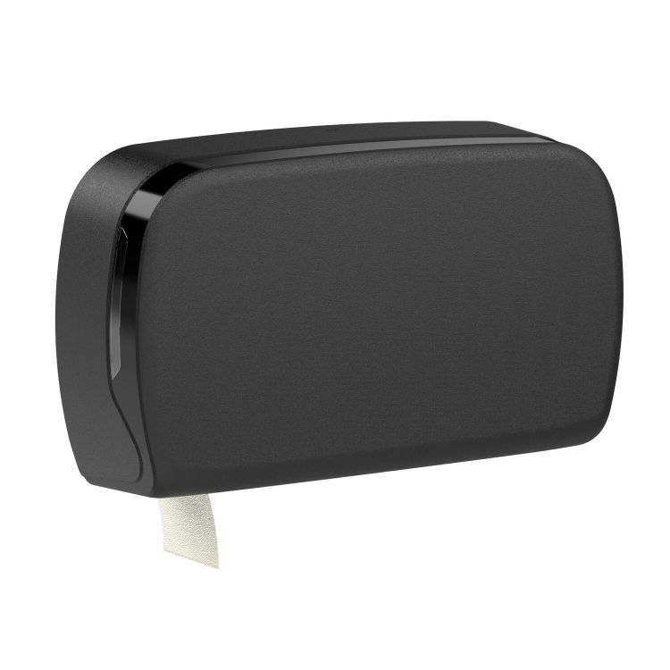 Maxi Jumbo Toilettenpapierspender, für 2 Rollen, schwarz matt, für Rollen bis Ø24 cm
