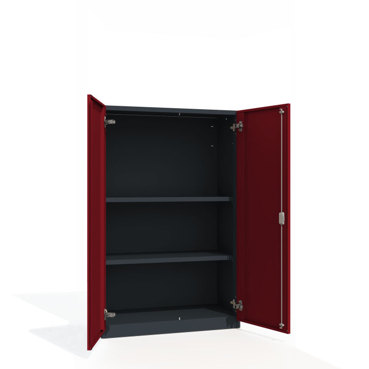 Büroschrank Premium 3 Fächer Flügeltüren mit anthrazitgrauem Korpus