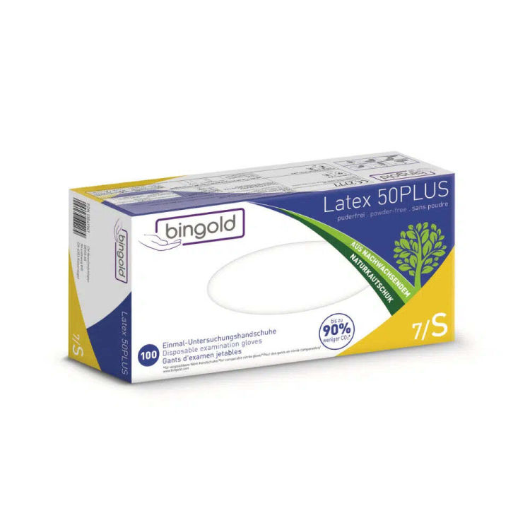 Bingold Latex 50PLUS Latexhandschuhe, weiß