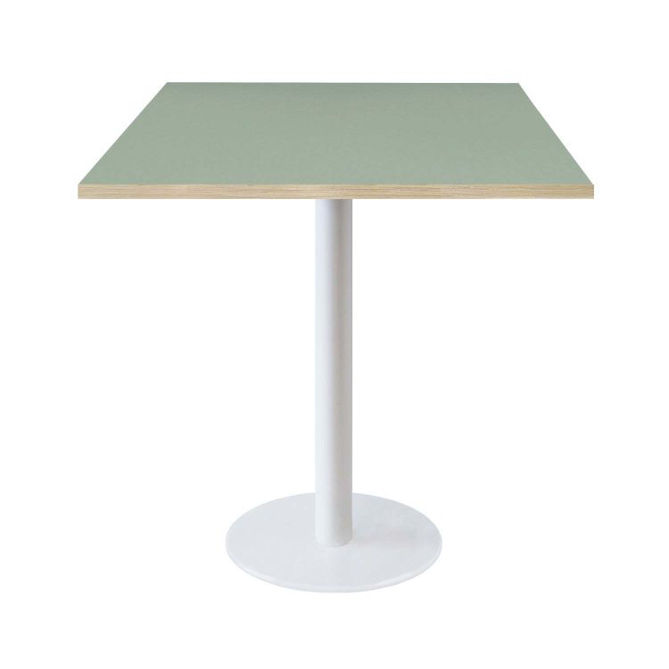 Table Rome carrée pied blanc - décors unis