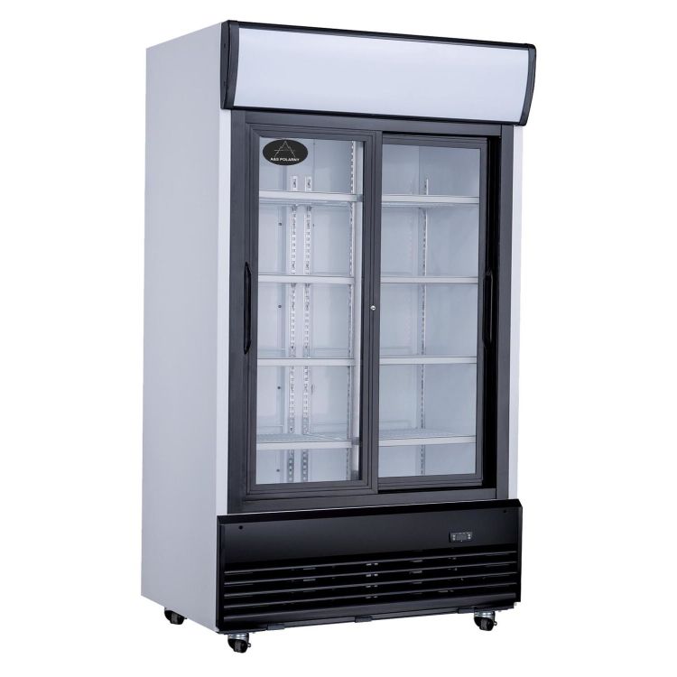 Flaschenkühlschrank 1000 L 1200x730x2072 mm, schwarz, Schiebetüren