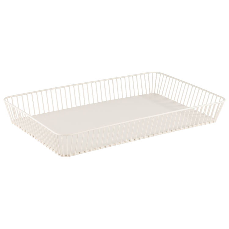 GN 1/1 Korb -URBAN- 53 x 32,5 cm, H: 7,5 cm Metall Farbe: whisper white mit Antirutsch-Füßchen