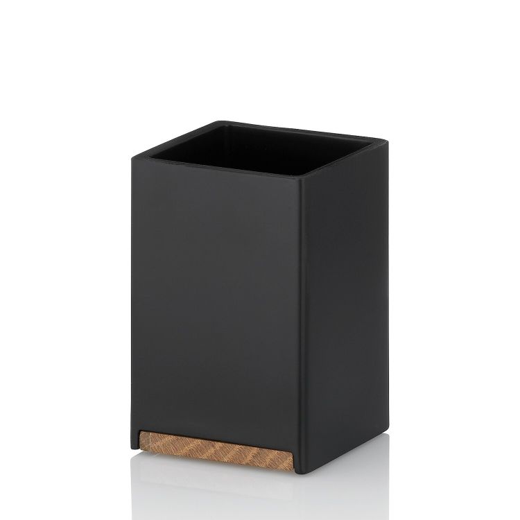 Becher Cube Polyresin schwarz 7,0x7,0x11,0cm