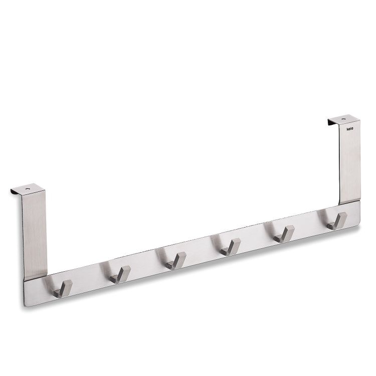 Porte-serviette de porte en inox, 6 crochets