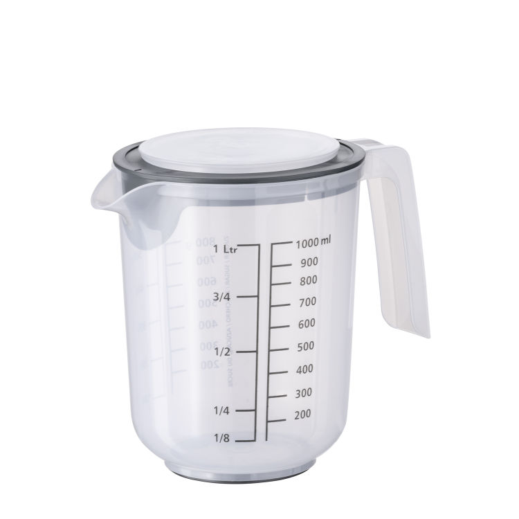 Rührbecher mit Deckel Ø 12,5 cm, H: 16 cm, 1,0 Liter Polypropylen inklusive Spritzschutz